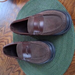 Bass Chocolate Brown Leather Ketch slip-on Penny Loafers Size 7